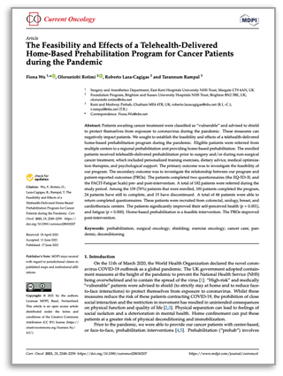 The feasibility and Effects of a Telehealth-Delivered Home-Based Prehabilitation